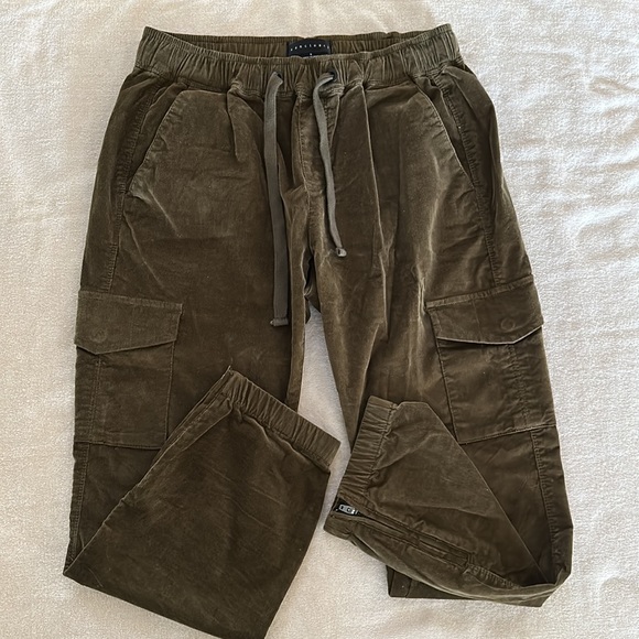 Anthropologie Sanctuary Mia Corduroy Cargo Jogger Ankle Zip, Olive Size Small - Picture 6 of 11